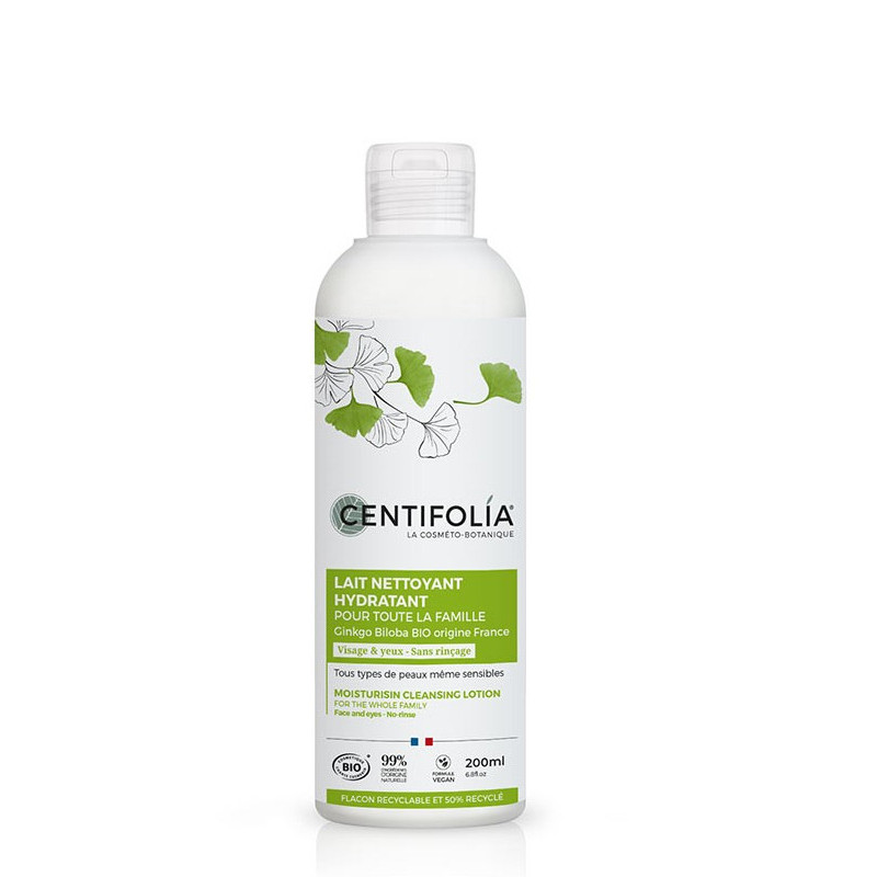 Lait Nettoyant Hydratant pour toute la famille Centifolia au Ginkgo Biloba, flacon 200 ml