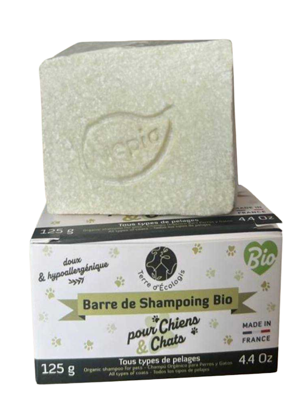 barre de shampoing bio pour animaux, chiens et chats, Alepia 125 g