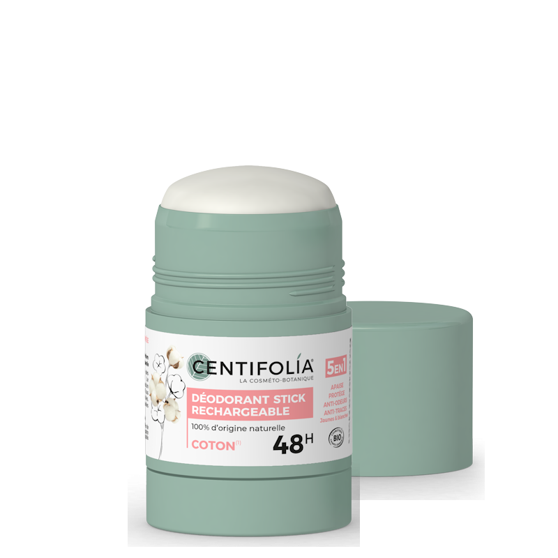 Deodorant stick rechargeable parfum délicat Fleur de Coton  Efficacité 48h prouvée