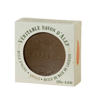 Savon d'Alep carré à l'argile Alepia 125g