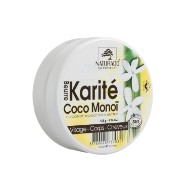 Beurre de karité enrichi d'huile de coco et parfumé au monoï de Tahiti 135 g