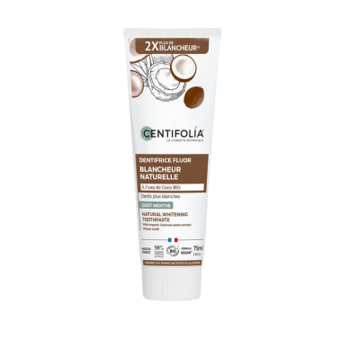 Dentifrice Blancheur naturelle fluor Centifolia tube 75 ml