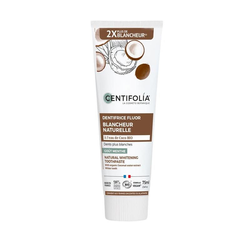 Dentifrice Blancheur naturelle fluor Centifolia tube 75 ml
